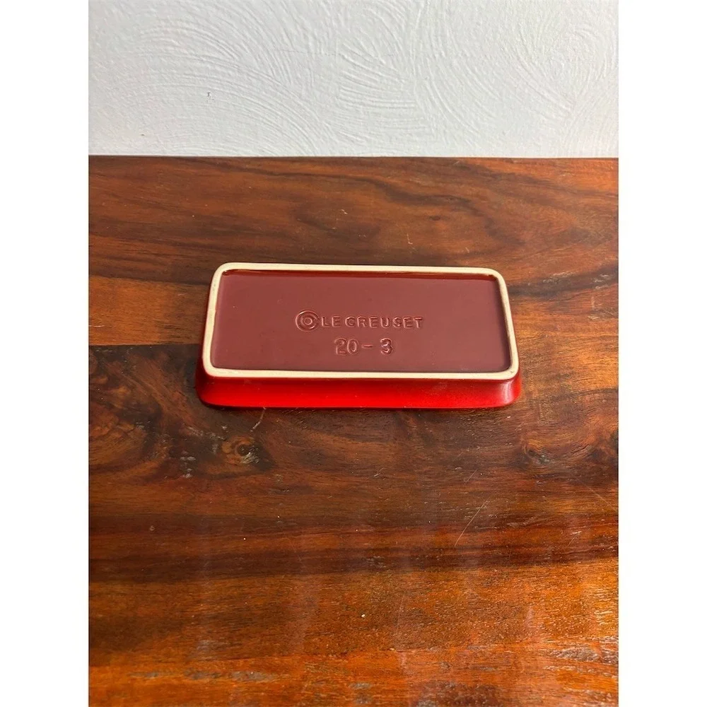 Le Creuset Butter Dish Base Tray Only Replacement Part Red Rectangle 6x3‎